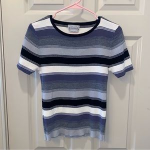 Vintage Purple Striped Ribbed Shirt. Size Medium.